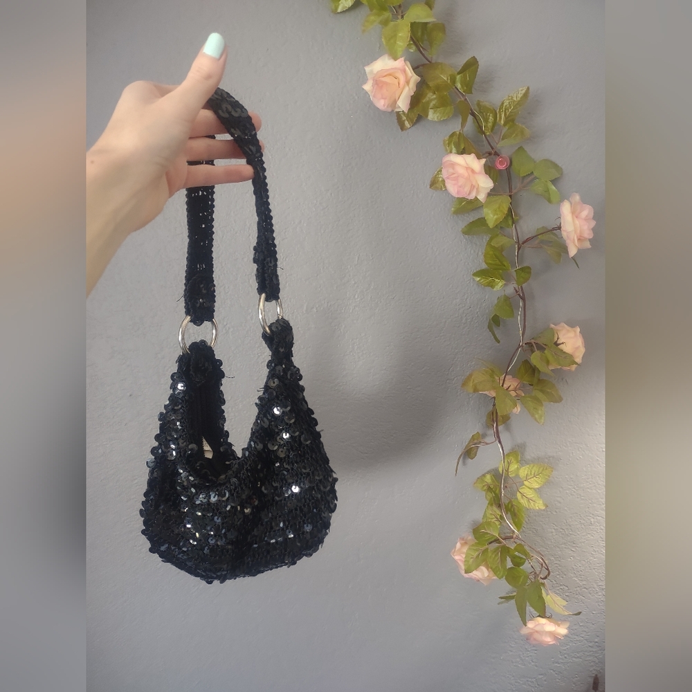 Elegant Black Sequin Women's Bag